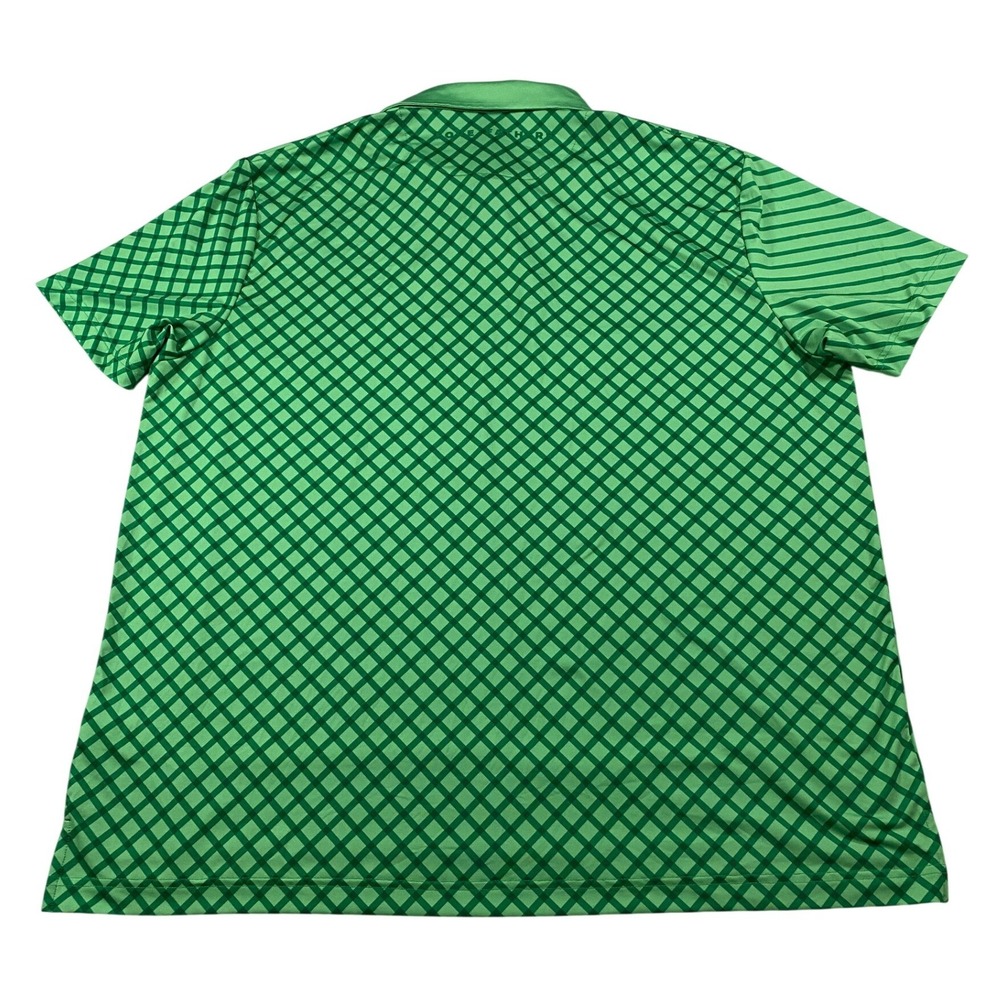 Fore Fathers Mens XXL Green Diagonal Grid Performance Golf Polo Shirt - Picture 5 of 12